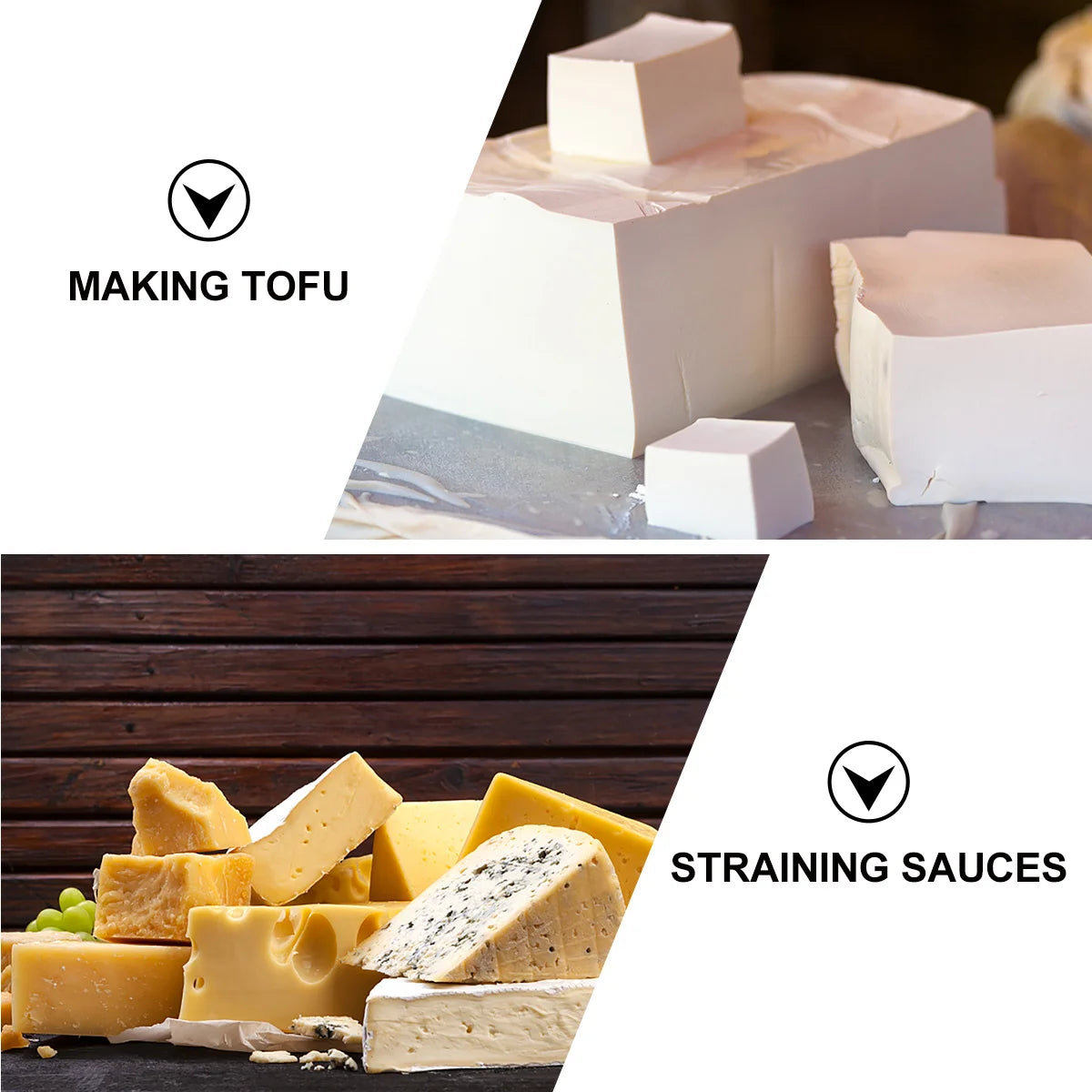 5Pcs Pure Cotton Gauze Fabric High-Quality Reusable Muslin for Cheese Yogurt Tofu Making Straining Sauces Juices Hemmed Cheese