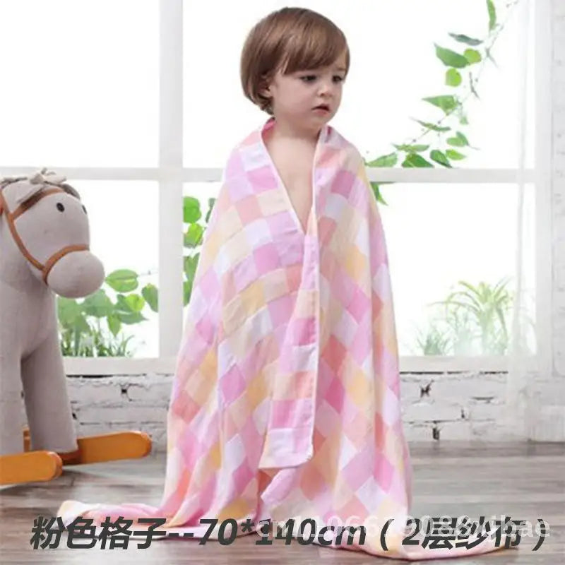 Super Soft Pure Cotton Baby Bath Towel 2/6 Layer Gauze Absorbent Newborn Quilt Cover Unisex Children Bath Towel in Various Sizes