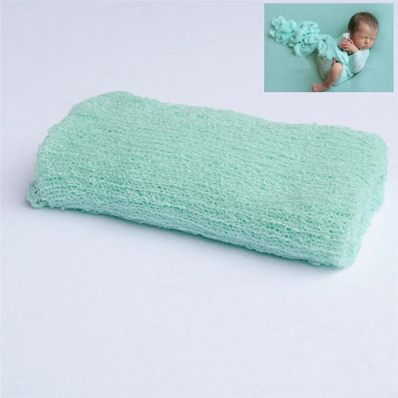 Newborn Photography Props Knit Wrap Baby Blanket Soft Stretch Swaddling Photography  Studio Baskets Photo Props