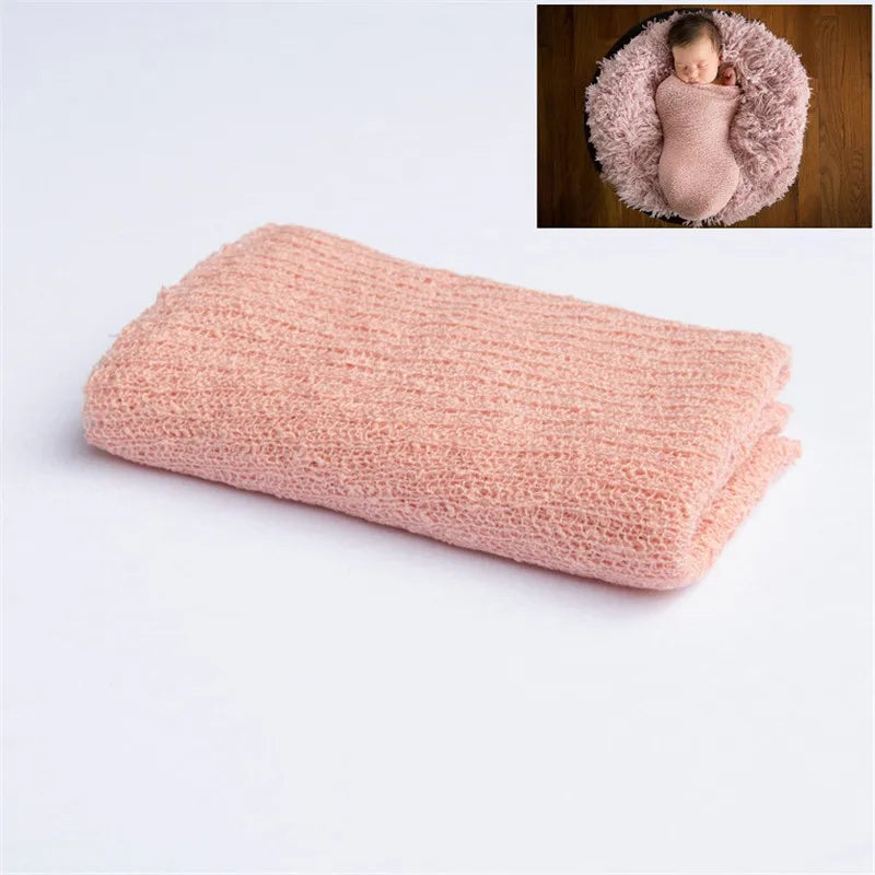 Newborn Photography Props Knit Wrap Baby Blanket Soft Stretch Swaddling Photography  Studio Baskets Photo Props