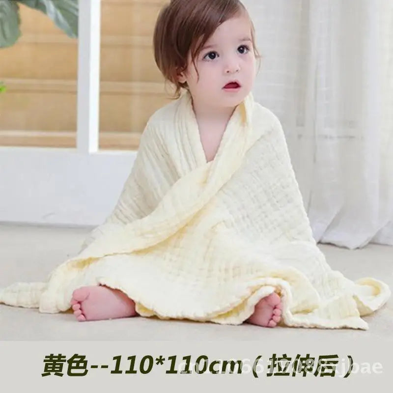 Super Soft Pure Cotton Baby Bath Towel 2/6 Layer Gauze Absorbent Newborn Quilt Cover Unisex Children Bath Towel in Various Sizes