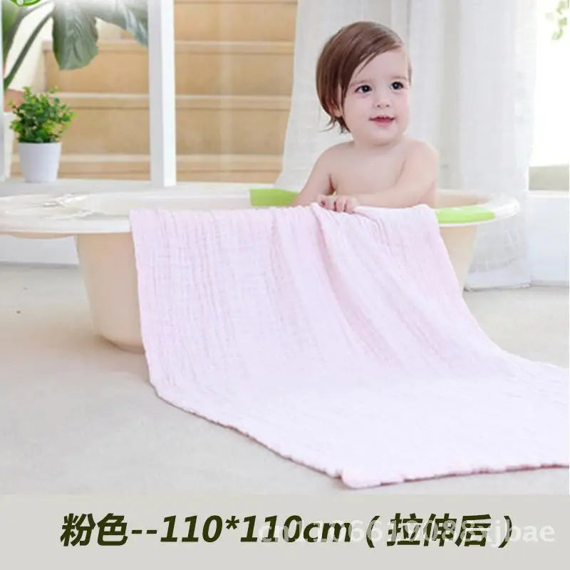 Super Soft Pure Cotton Baby Bath Towel 2/6 Layer Gauze Absorbent Newborn Quilt Cover Unisex Children Bath Towel in Various Sizes