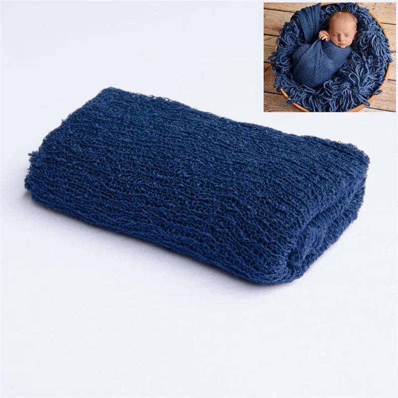 Newborn Photography Props Knit Wrap Baby Blanket Soft Stretch Swaddling Photography  Studio Baskets Photo Props