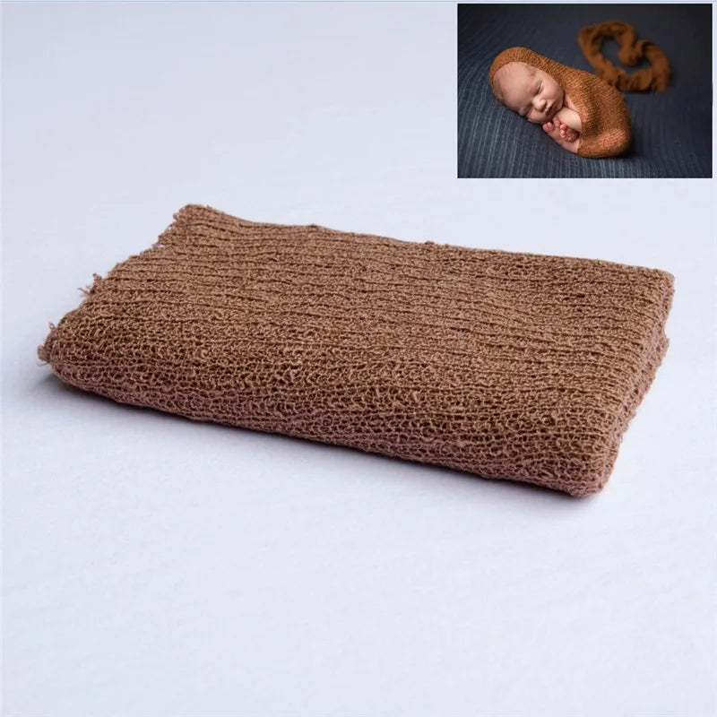 Newborn Photography Props Knit Wrap Baby Blanket Soft Stretch Swaddling Photography  Studio Baskets Photo Props