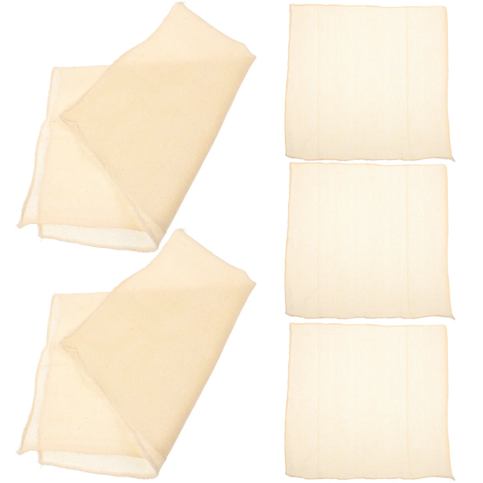 5Pcs Pure Cotton Gauze Fabric High-Quality Reusable Muslin for Cheese Yogurt Tofu Making Straining Sauces Juices Hemmed Cheese