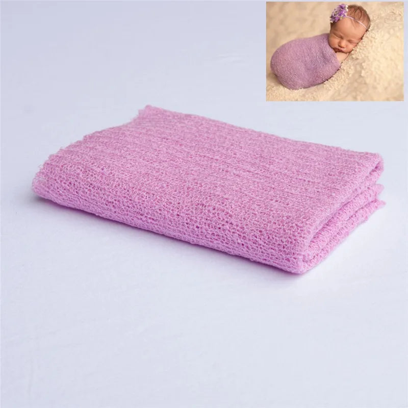 Newborn Photography Props Knit Wrap Baby Blanket Soft Stretch Swaddling Photography  Studio Baskets Photo Props