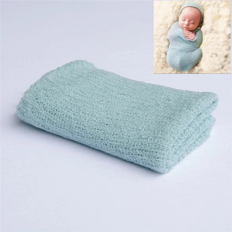 Newborn Photography Props Knit Wrap Baby Blanket Soft Stretch Swaddling Photography  Studio Baskets Photo Props