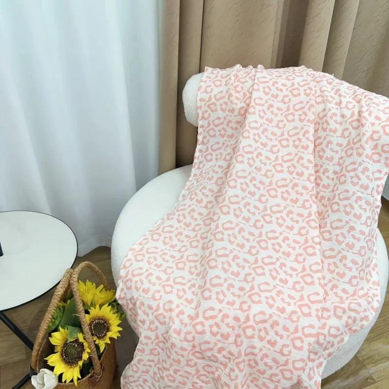 130x200cm Cartoon Print Cute Nap Blanket Summer ABDL Adult Breathable Cotton Yarn Blanket Ultra-Thin Student Dormitory Quilt