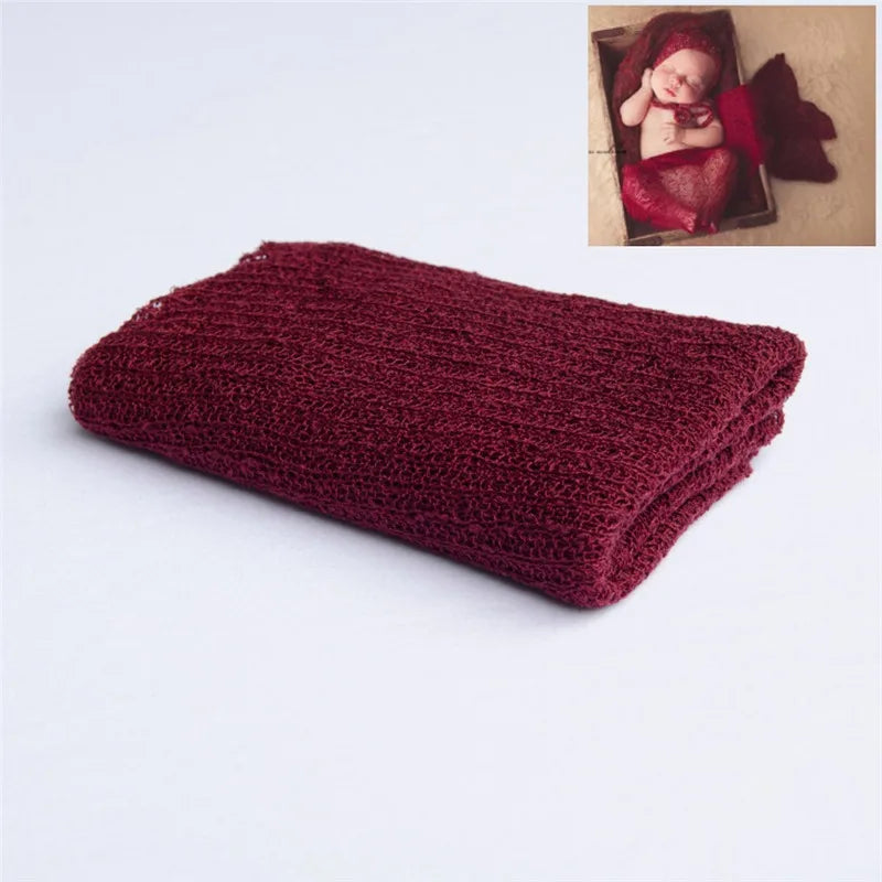 Newborn Photography Props Knit Wrap Baby Blanket Soft Stretch Swaddling Photography  Studio Baskets Photo Props