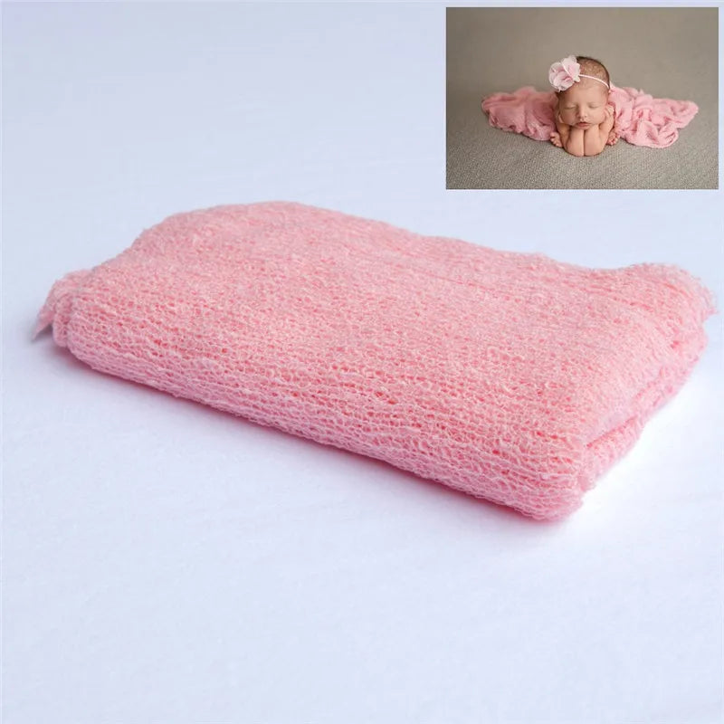 Newborn Photography Props Knit Wrap Baby Blanket Soft Stretch Swaddling Photography  Studio Baskets Photo Props