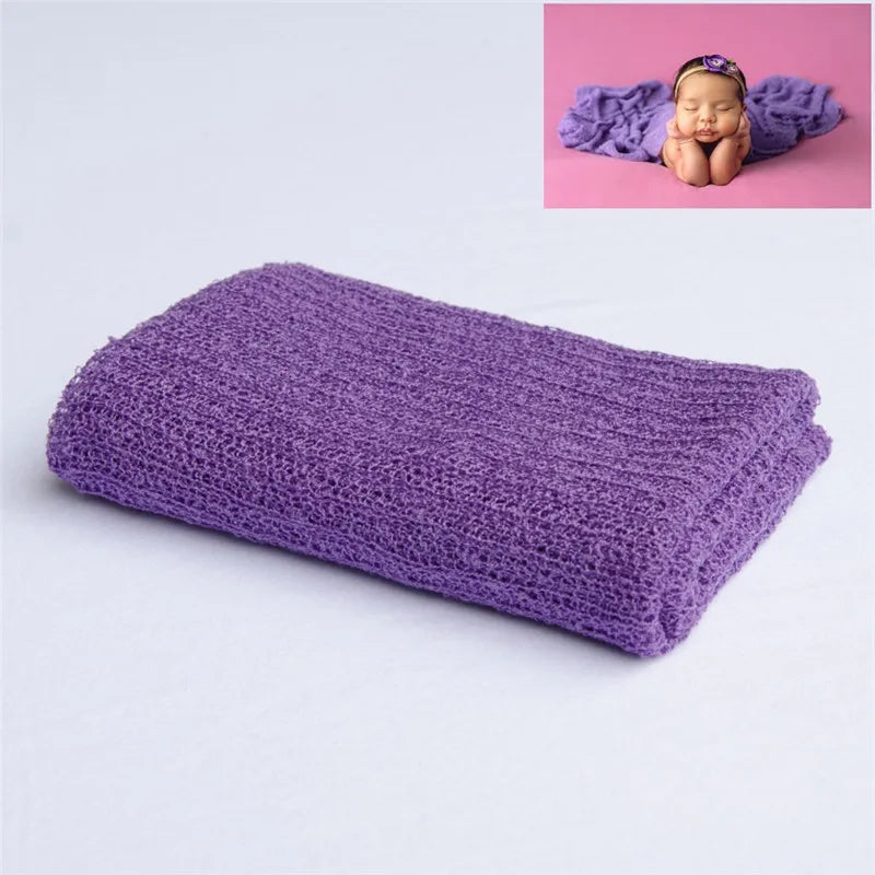 Newborn Photography Props Knit Wrap Baby Blanket Soft Stretch Swaddling Photography  Studio Baskets Photo Props