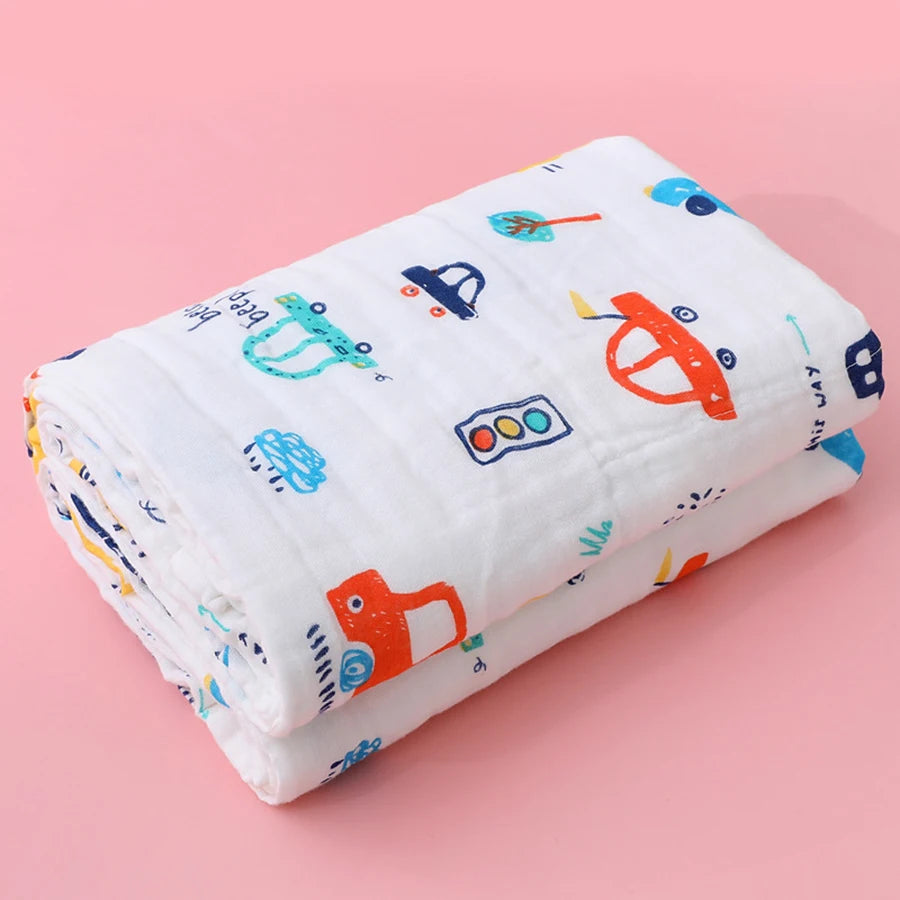 4-Layer Gauze Infant Washcloth Baby Bath Towel Newborn Bathrobe Cotton Swaddle Blanket for Boy Girl Children's Blanket