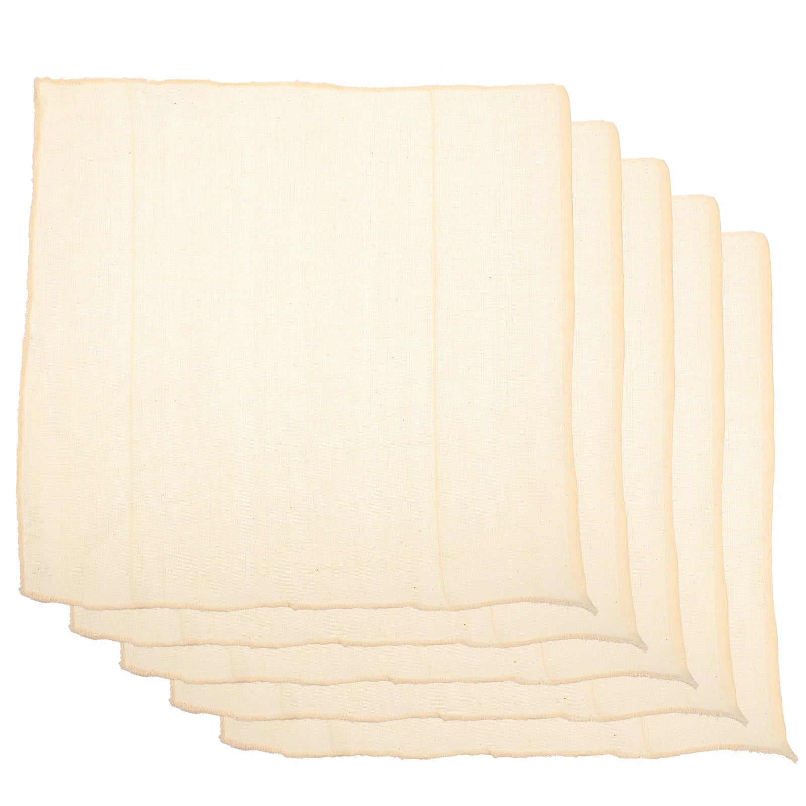 5Pcs Pure Cotton Gauze Fabric High-Quality Reusable Muslin for Cheese Yogurt Tofu Making Straining Sauces Juices Hemmed Cheese