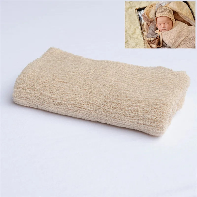 Newborn Photography Props Knit Wrap Baby Blanket Soft Stretch Swaddling Photography  Studio Baskets Photo Props
