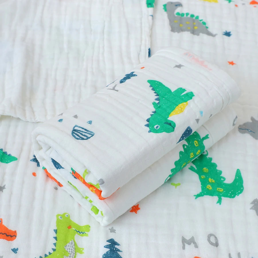 4-Layer Gauze Infant Washcloth Baby Bath Towel Newborn Bathrobe Cotton Swaddle Blanket for Boy Girl Children's Blanket