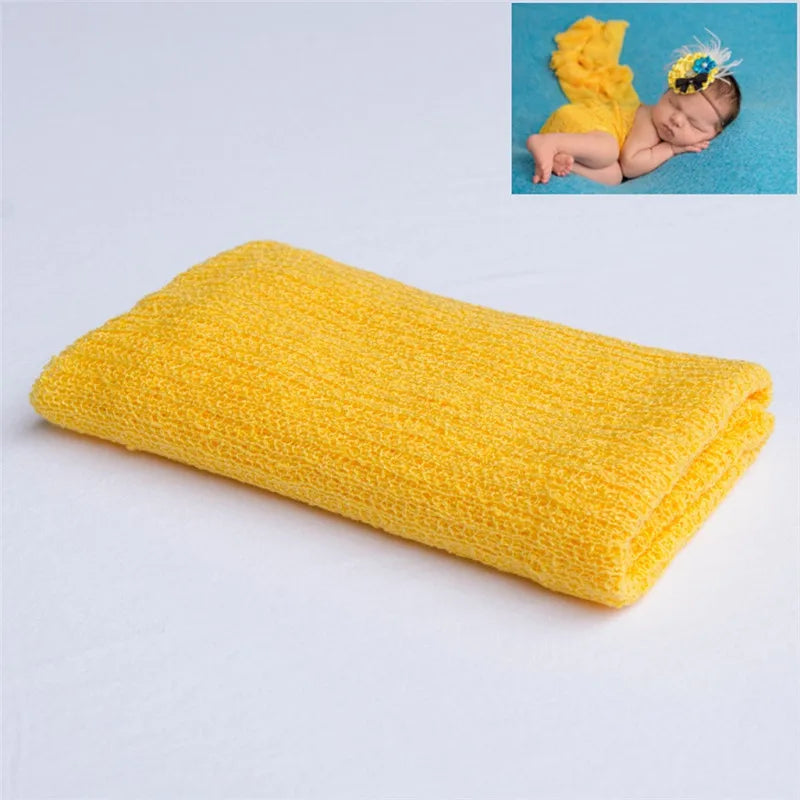 Newborn Photography Props Knit Wrap Baby Blanket Soft Stretch Swaddling Photography  Studio Baskets Photo Props