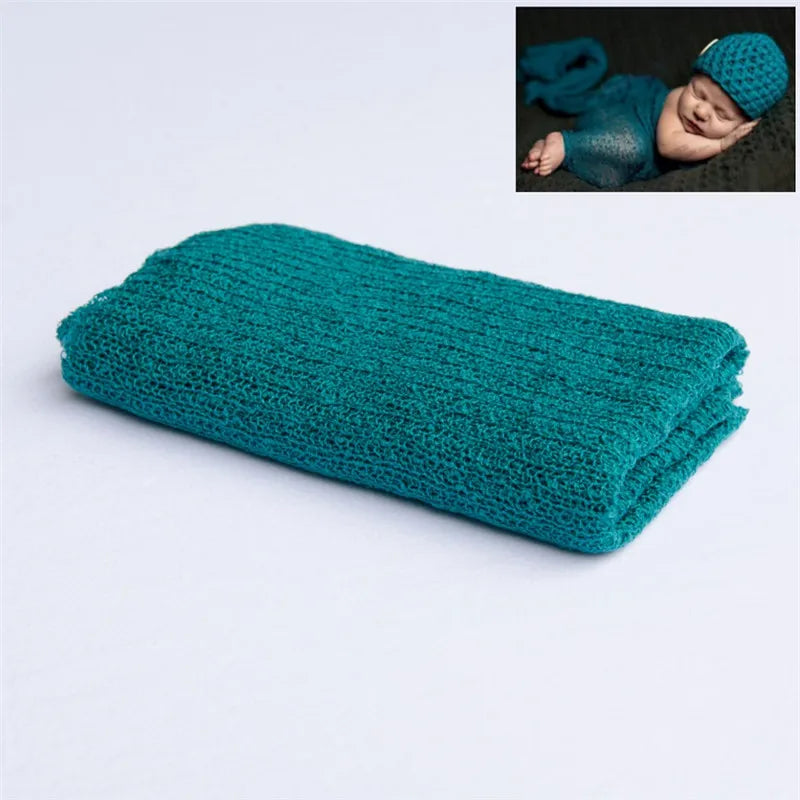 Newborn Photography Props Knit Wrap Baby Blanket Soft Stretch Swaddling Photography  Studio Baskets Photo Props
