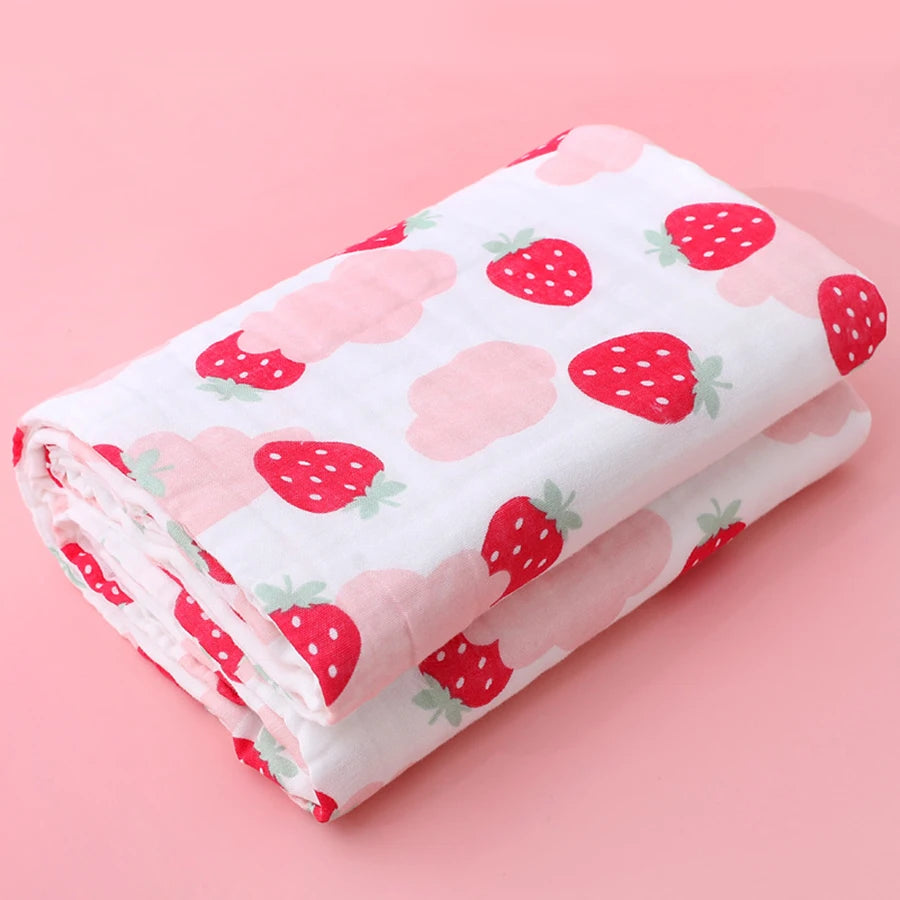 4-Layer Gauze Infant Washcloth Baby Bath Towel Newborn Bathrobe Cotton Swaddle Blanket for Boy Girl Children's Blanket