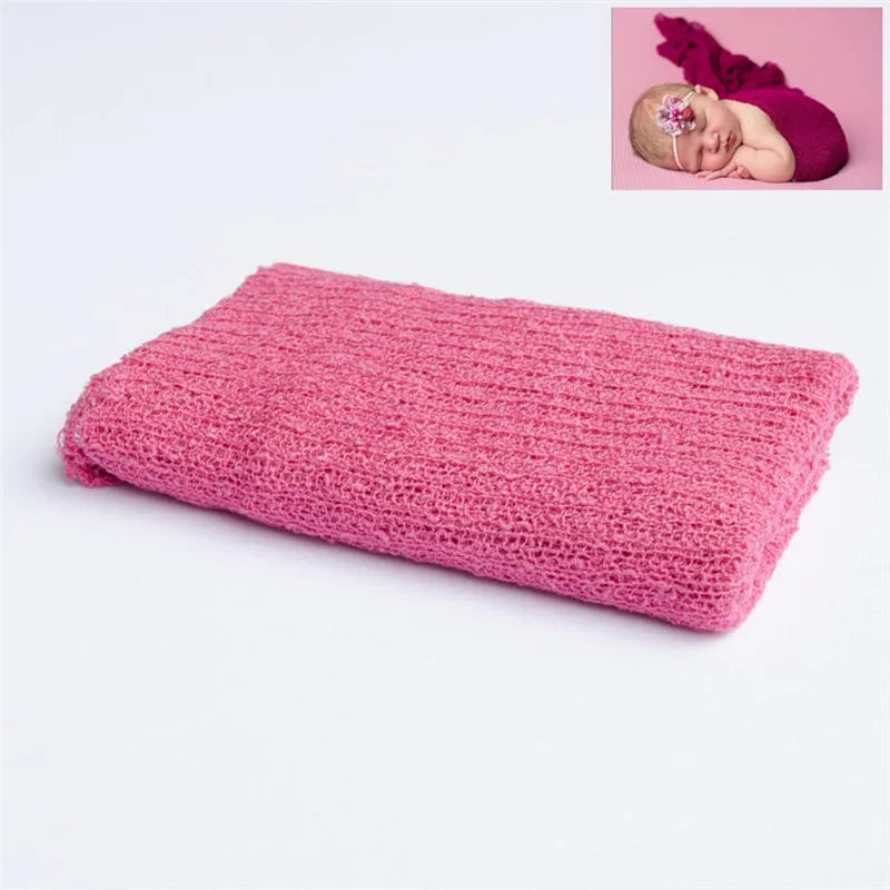 Newborn Photography Props Knit Wrap Baby Blanket Soft Stretch Swaddling Photography  Studio Baskets Photo Props